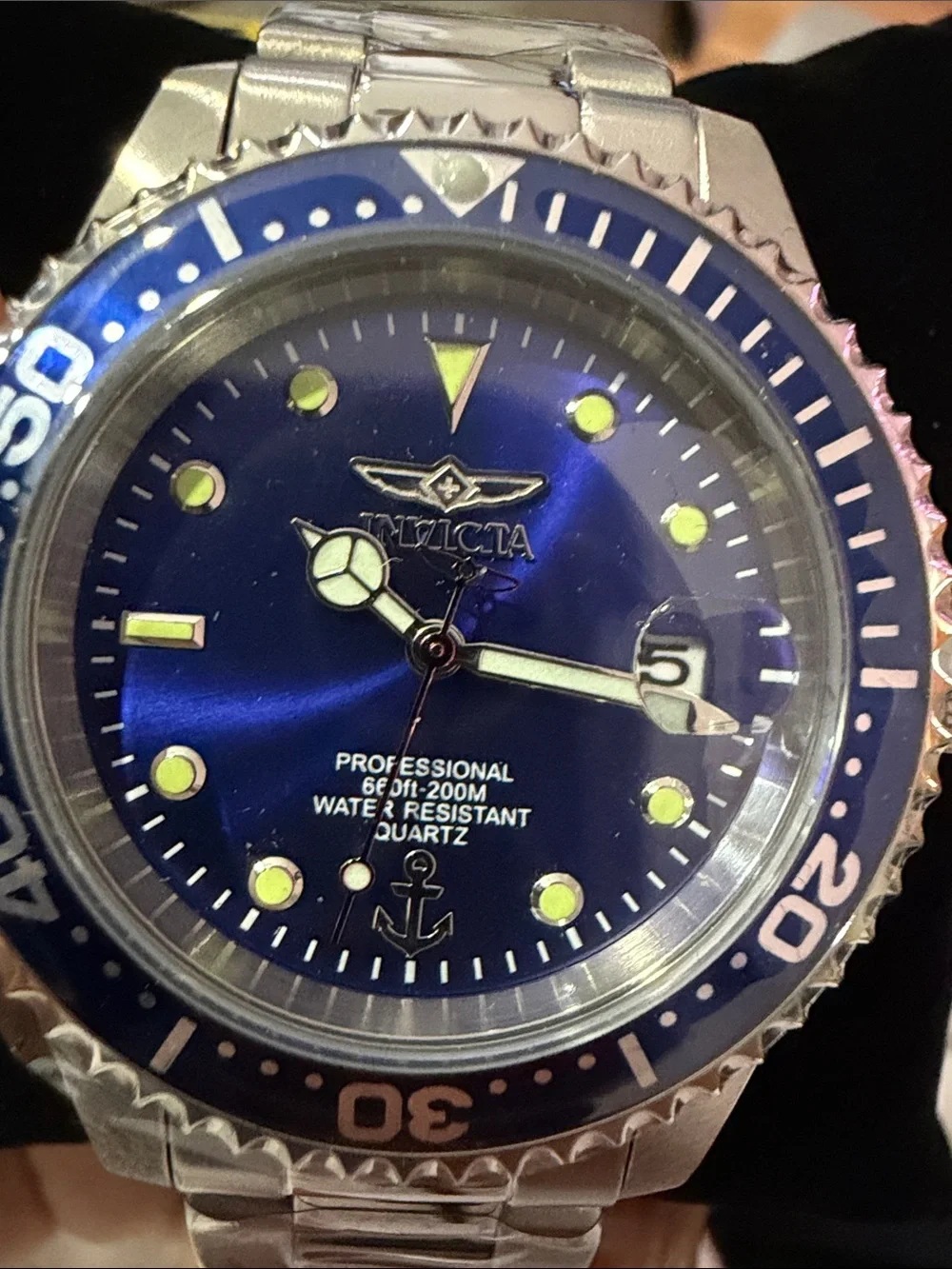 Invicta Blue Dial Silver-Tone Dive Watch